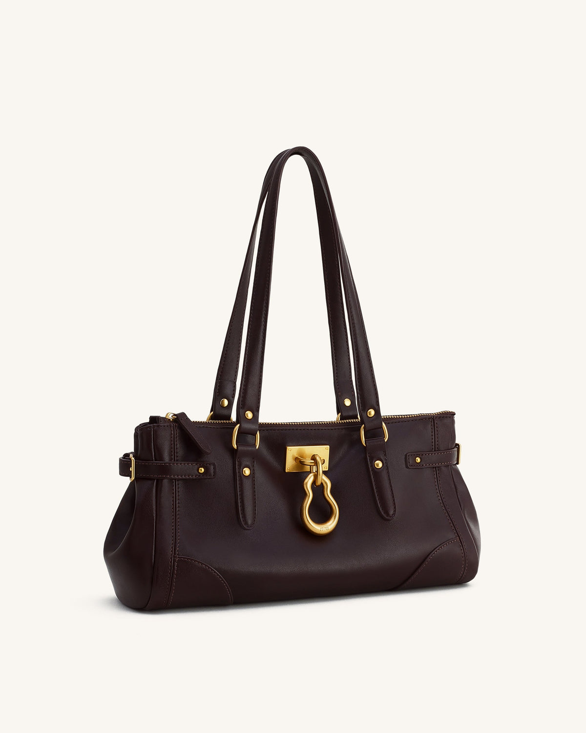 Yvette Elongated Tote Bag - Dark Brown | JW PEI
