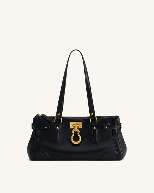 Yvette Elongated Tote Bag - Black | JW PEI