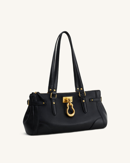 Yvette Elongated Tote Bag - Black | JW PEI