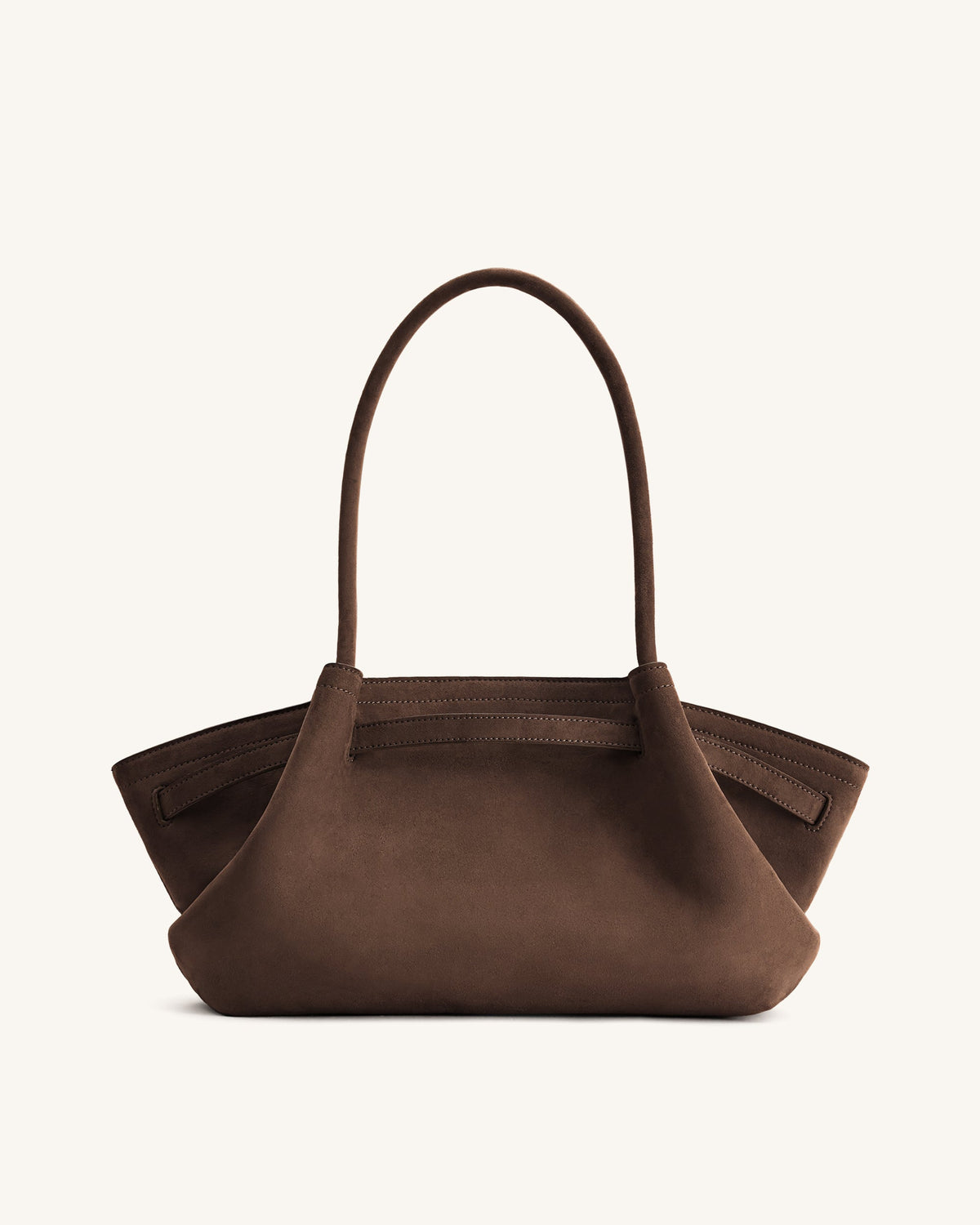 Hana Wide Faux Suede Tote Bag - Dark Brown | JW PEI