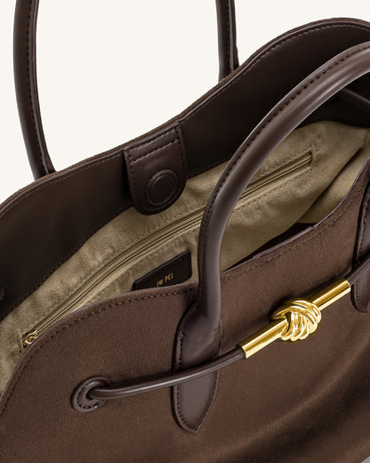 Adele Metal Rope Knot Tote Bag - Mocha Brown | JW PEI