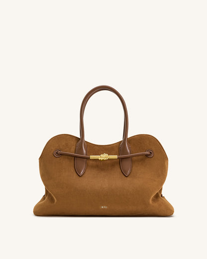 Adele Metal Rope Knot Tote Bag - Caramel Brown | JW PEI