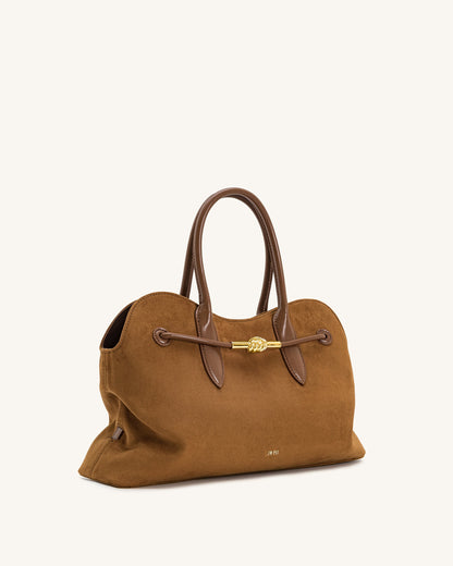 Adele Metal Rope Knot Tote Bag - Caramel Brown | JW PEI