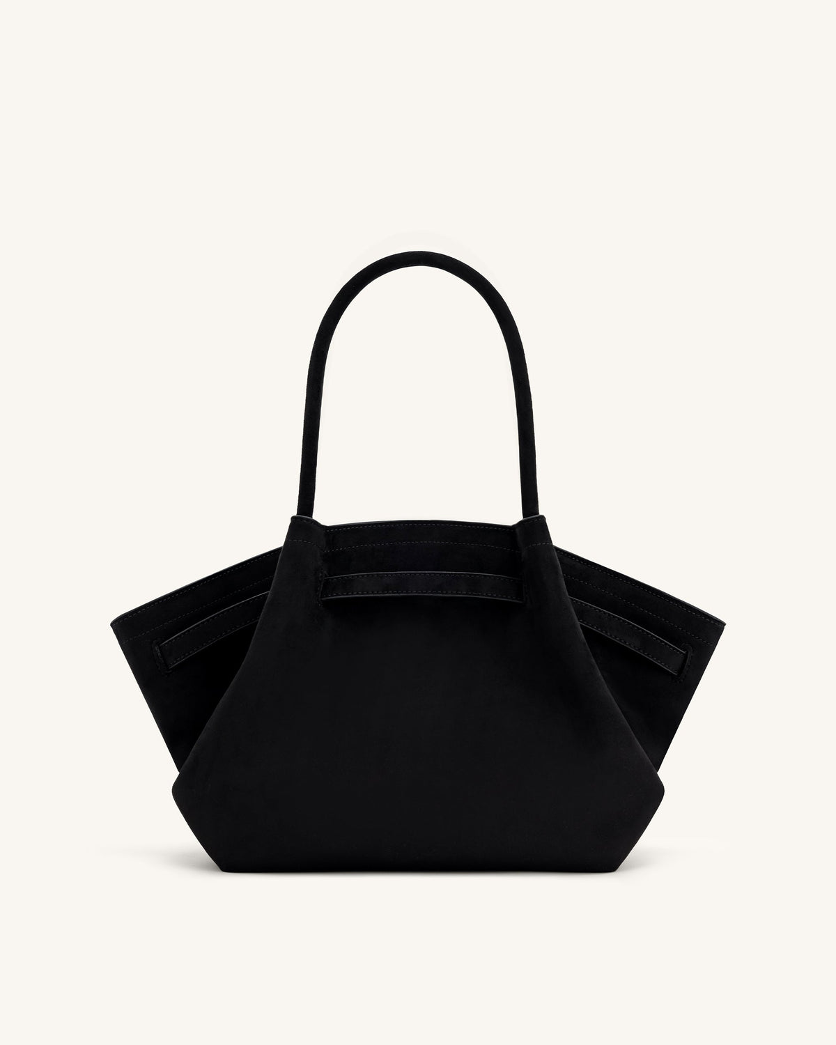 Hana Medium Faux Suede Tote Bag - Black | JW PEI