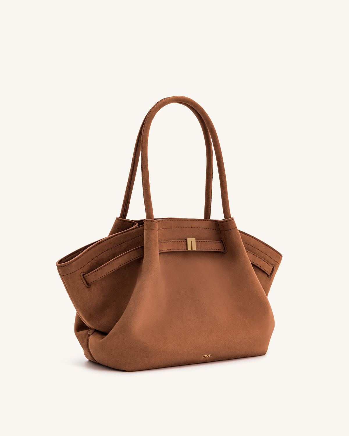 Hana Medium Faux Suede Tote Bag - Brown | JW PEI