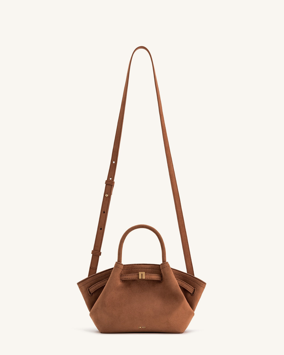 Hana Mini Faux Suede Tote Bag - Brown | JW PEI