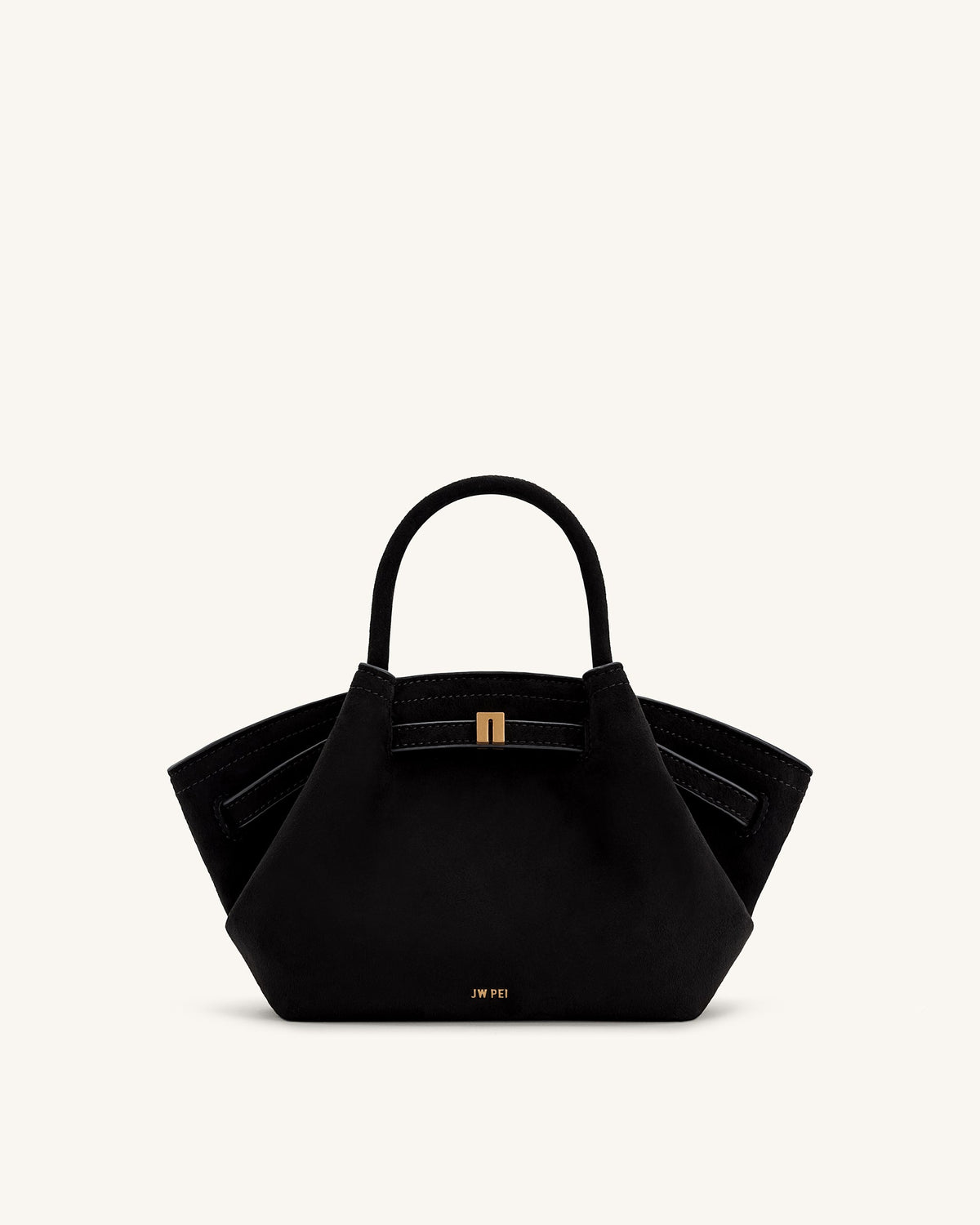 Hana Mini Faux Suede Tote Bag - Black | JW PEI