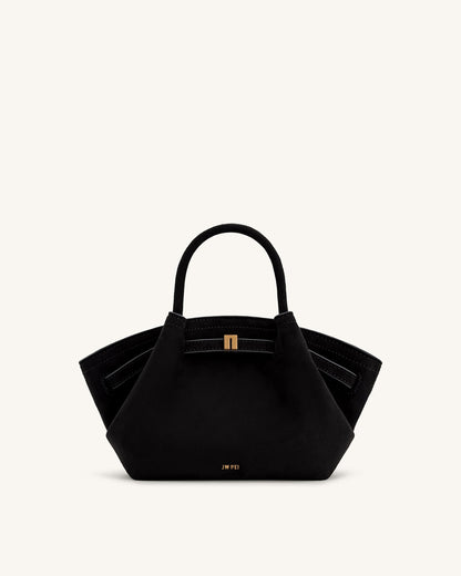 Hana Mini Faux Suede Tote Bag - Black | JW PEI
