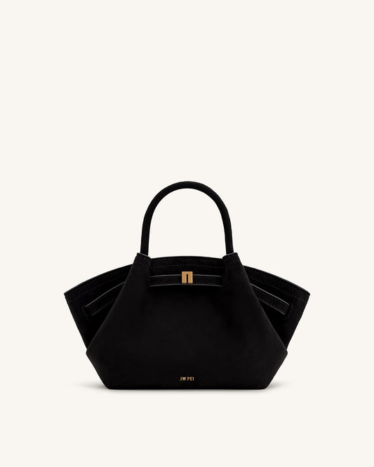 Hana Mini Faux Suede Tote Bag - Black | JW PEI