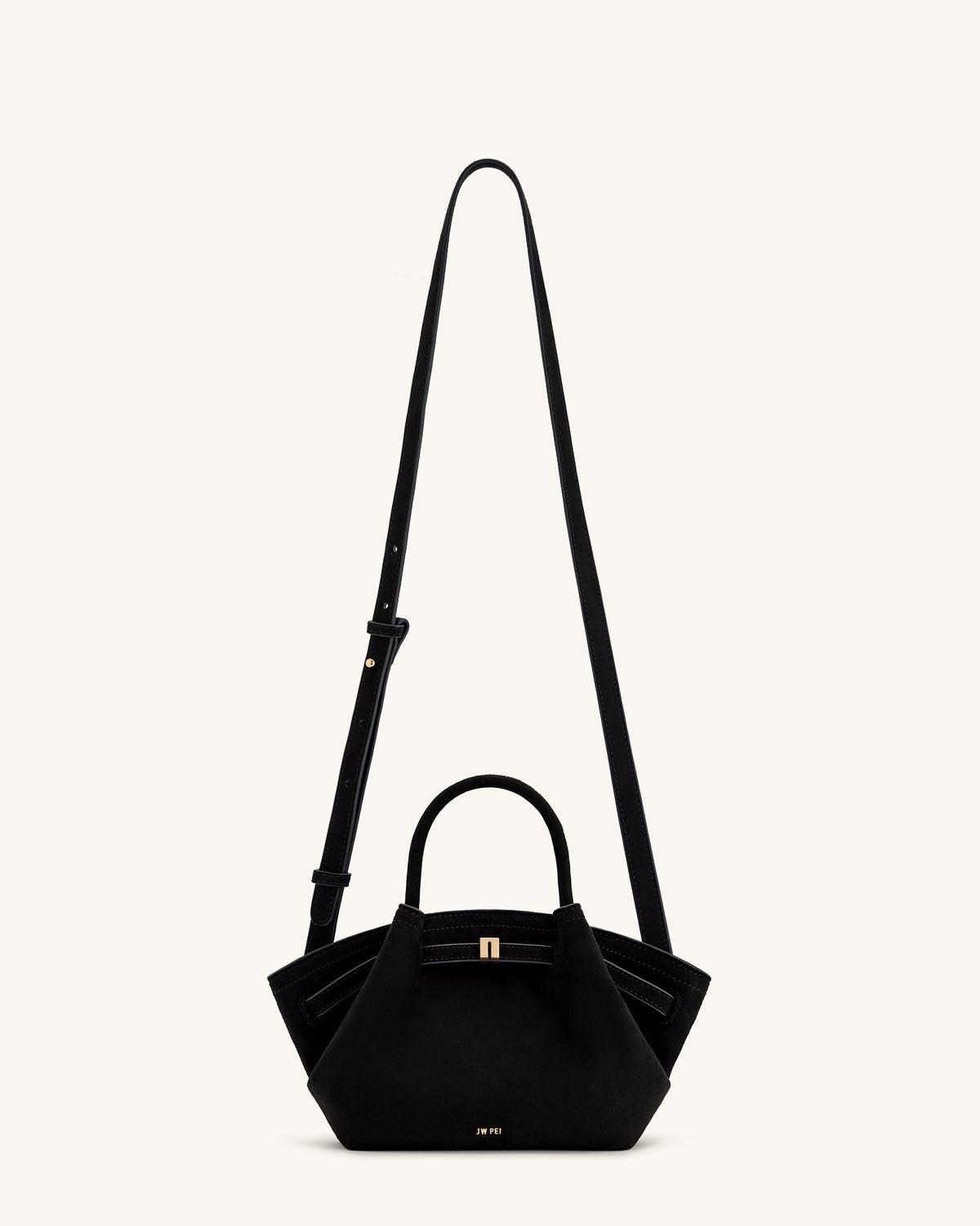 Hana Mini Faux Suede Tote Bag - Black | JW PEI