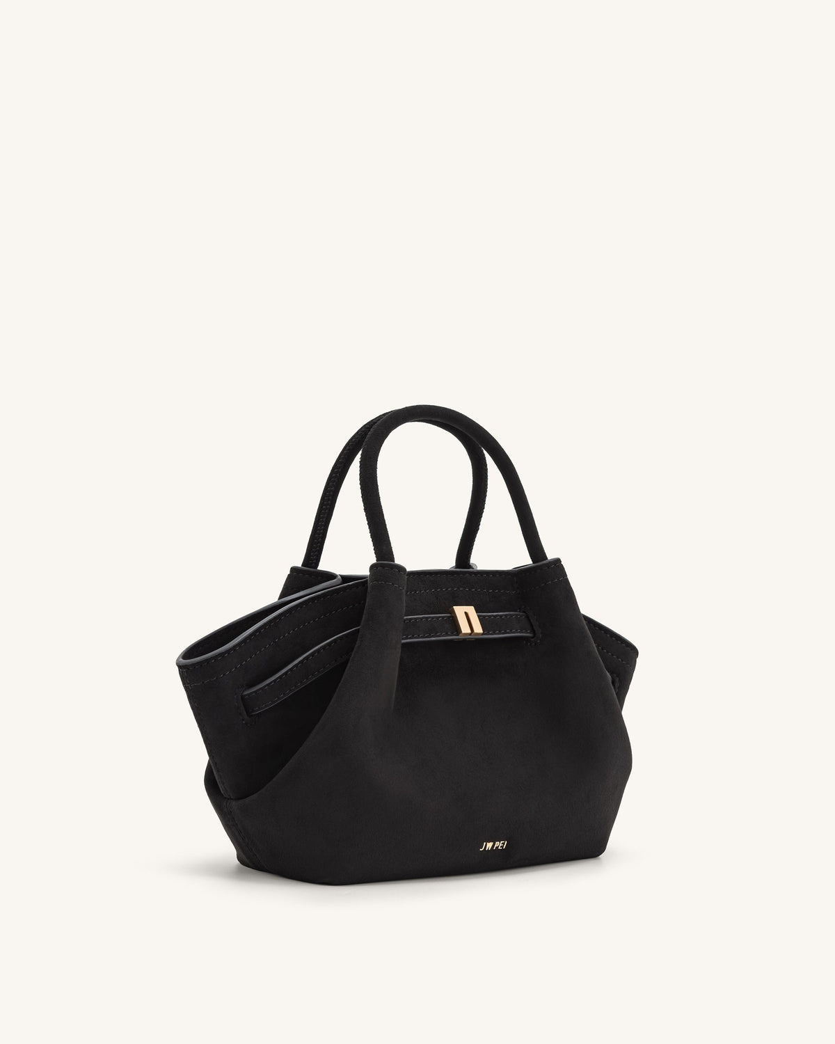 Hana Mini Faux Suede Tote Bag - Black | JW PEI