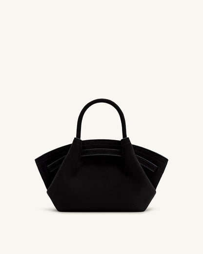 Hana Mini Faux Suede Tote Bag - Black | JW PEI