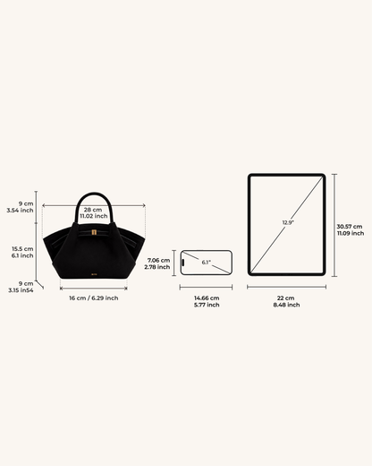 Hana Mini Faux Suede Tote Bag - Black | JW PEI