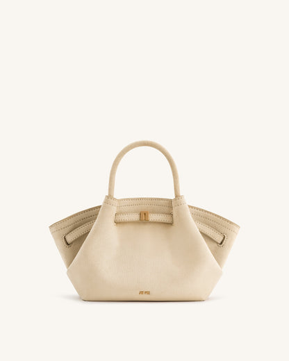 Hana Mini Faux Suede Tote Bag - Off White | JW PEI