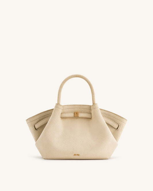 Hana Mini Faux Suede Tote Bag - Off White | JW PEI