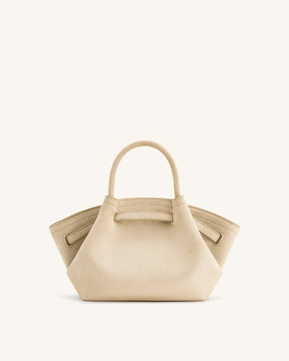 Hana Mini Faux Suede Tote Bag - Off White | JW PEI