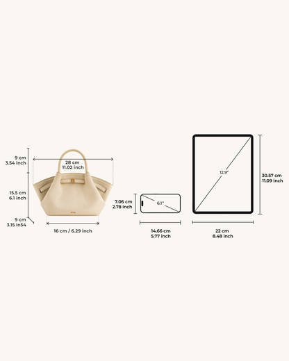 Hana Mini Faux Suede Tote Bag - Off White | JW PEI