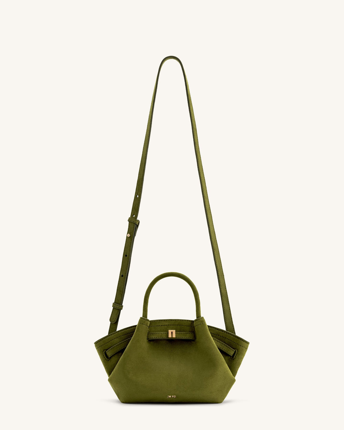 Hana Mini Faux Suede Tote Bag - Dark Olive | JW PEI