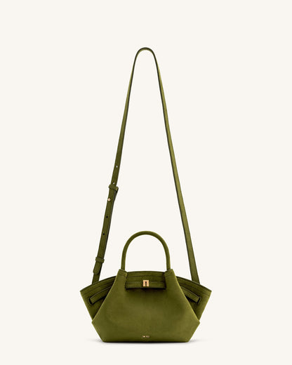 Hana Mini Faux Suede Tote Bag - Dark Olive | JW PEI