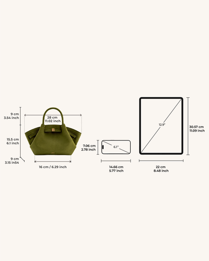 Hana Mini Faux Suede Tote Bag - Dark Olive | JW PEI