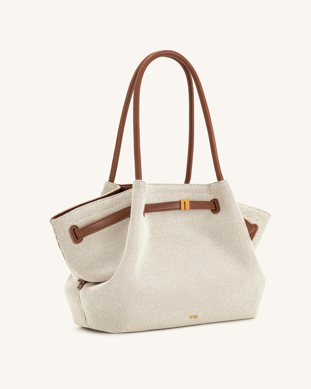 Hana Large Tote Bag - Brown Canvas | JW PEI