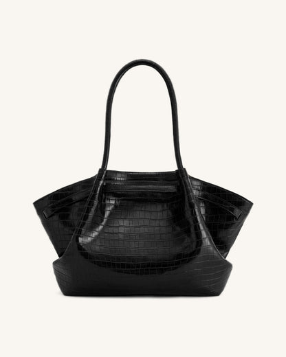 Hana Large Tote Bag - Black Croc | JW PEI