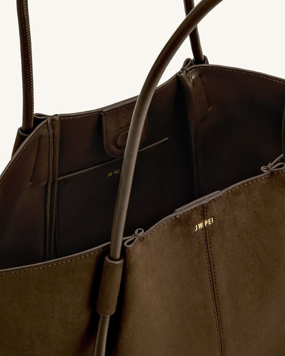 Nala Wide Tote Bag - Mocha Brown | JW PEI