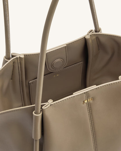 Nala Wide Tote Bag - Taupe | JW PEI