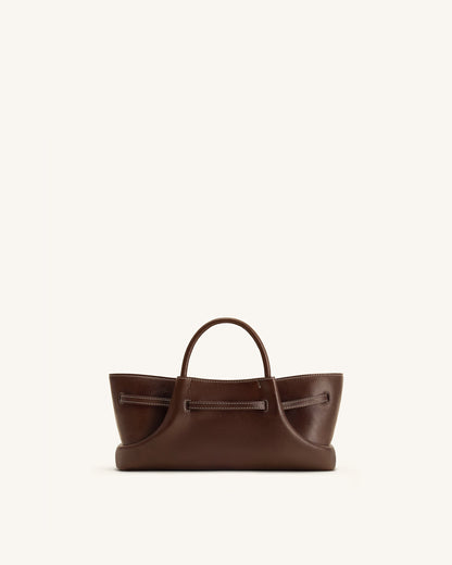 Maeve Dachshund Metal Charm Tote Bag - Dark Brown | JW PEI