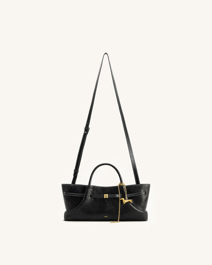 Maeve Dachshund Metal Charm Tote Bag - Black | JW PEI