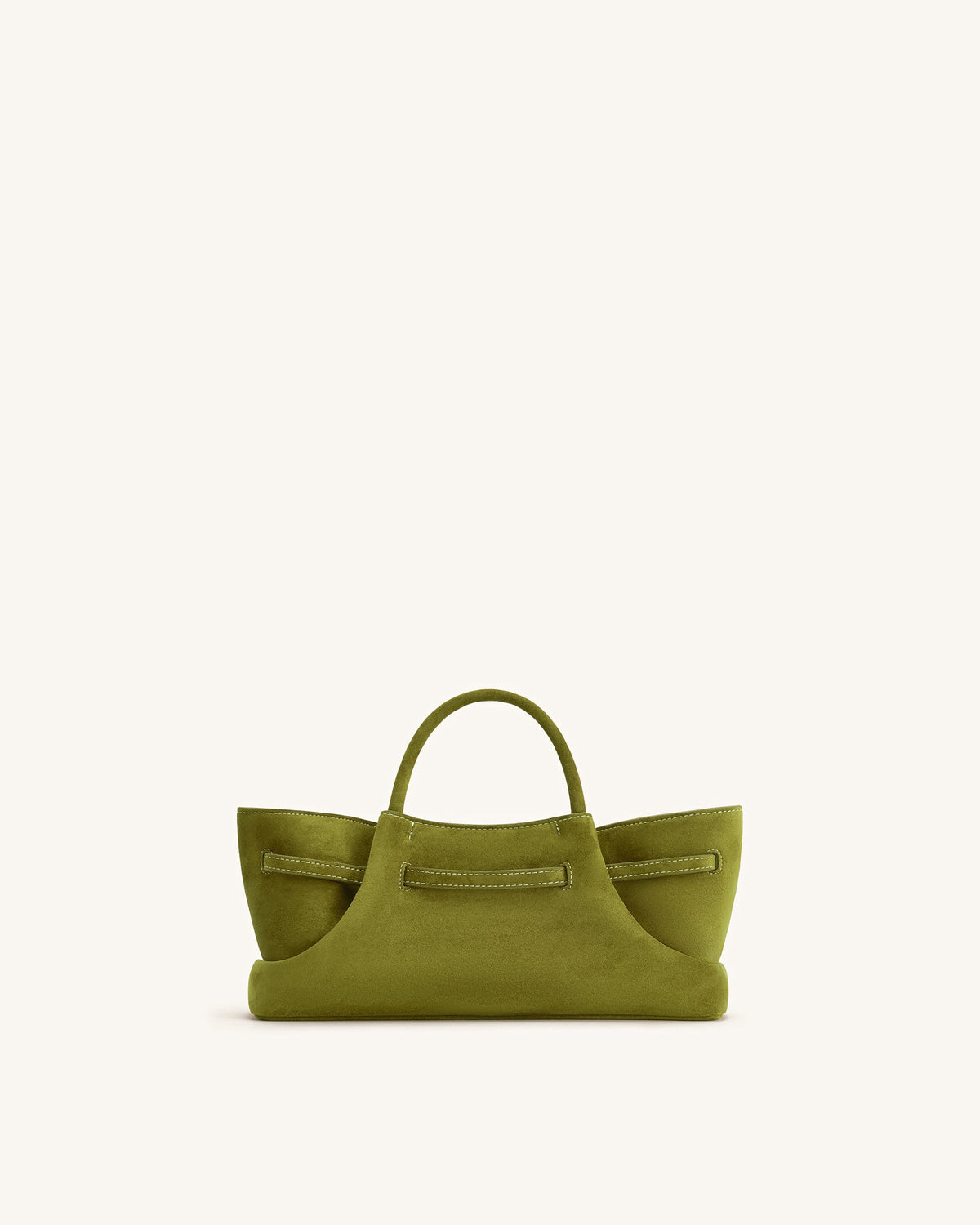 Maeve Dachshund Metal Charm Faux Suede Tote Bag - Olive Green | JW PEI