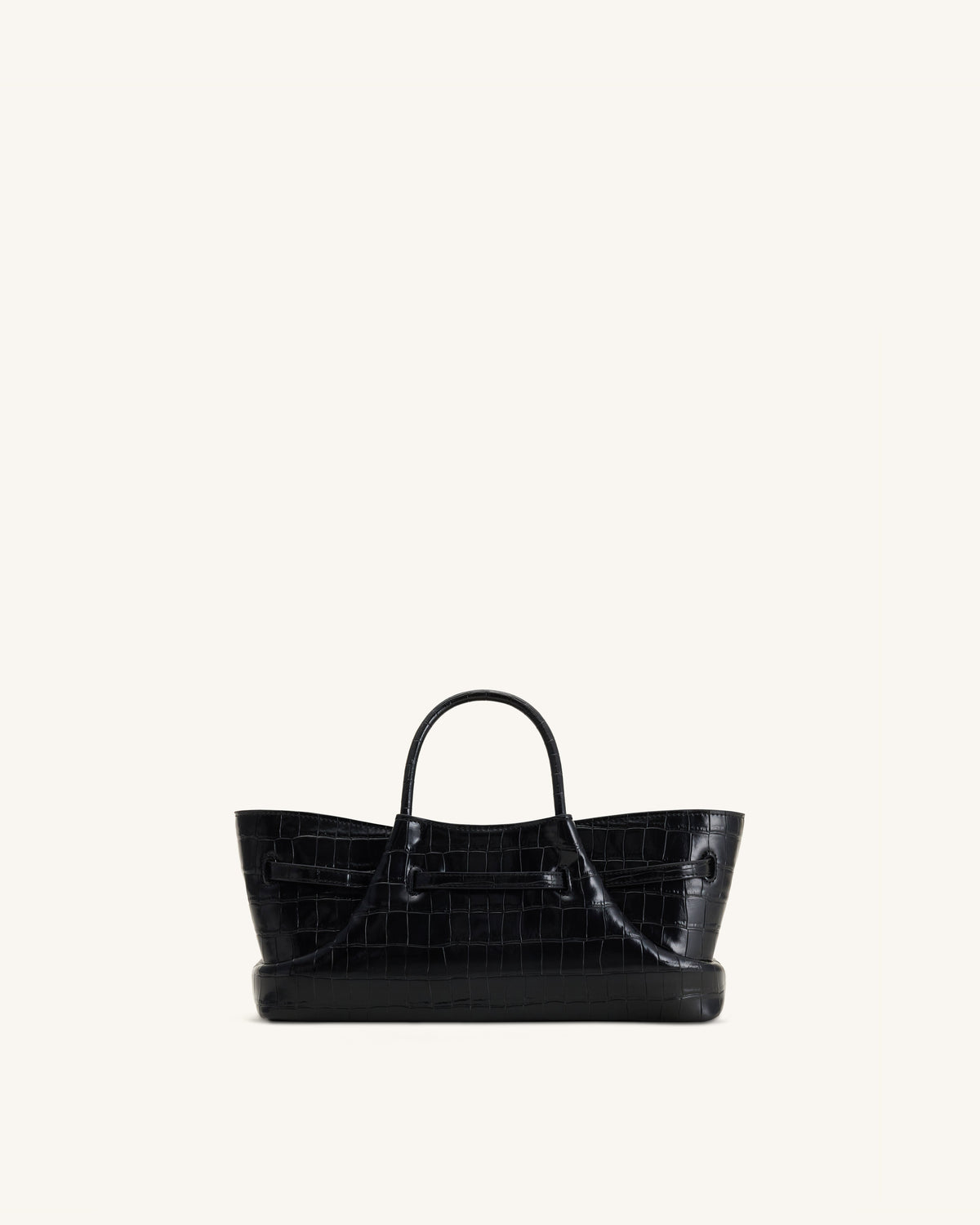 Maeve Dachshund Metal Charm Tote Bag - Black Croc | JW PEI