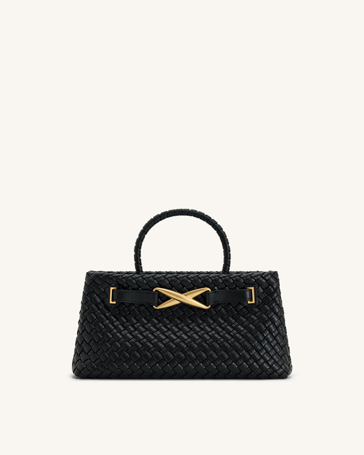 Elora Woven Tote Bag - Black | JW PEI