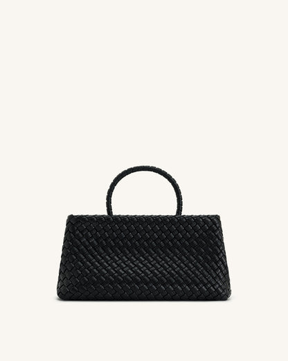 Elora Woven Tote Bag - Black | JW PEI