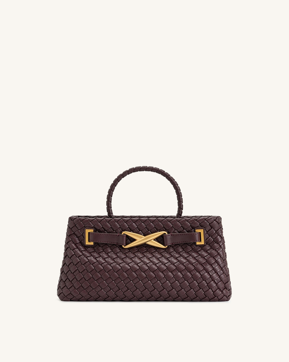 Elora Woven Tote Bag - Deep Burgundy | JW PEI