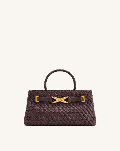 Elora Woven Tote Bag - Deep Burgundy | JW PEI