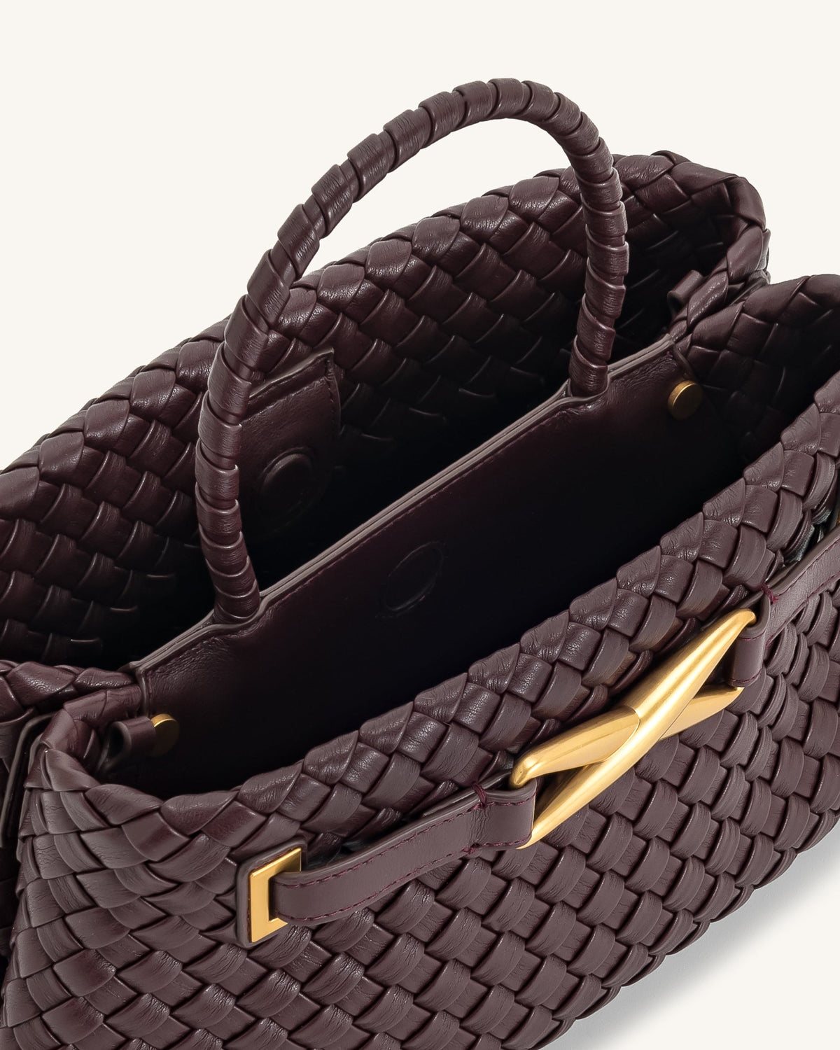 Elora Woven Tote Bag - Deep Burgundy | JW PEI