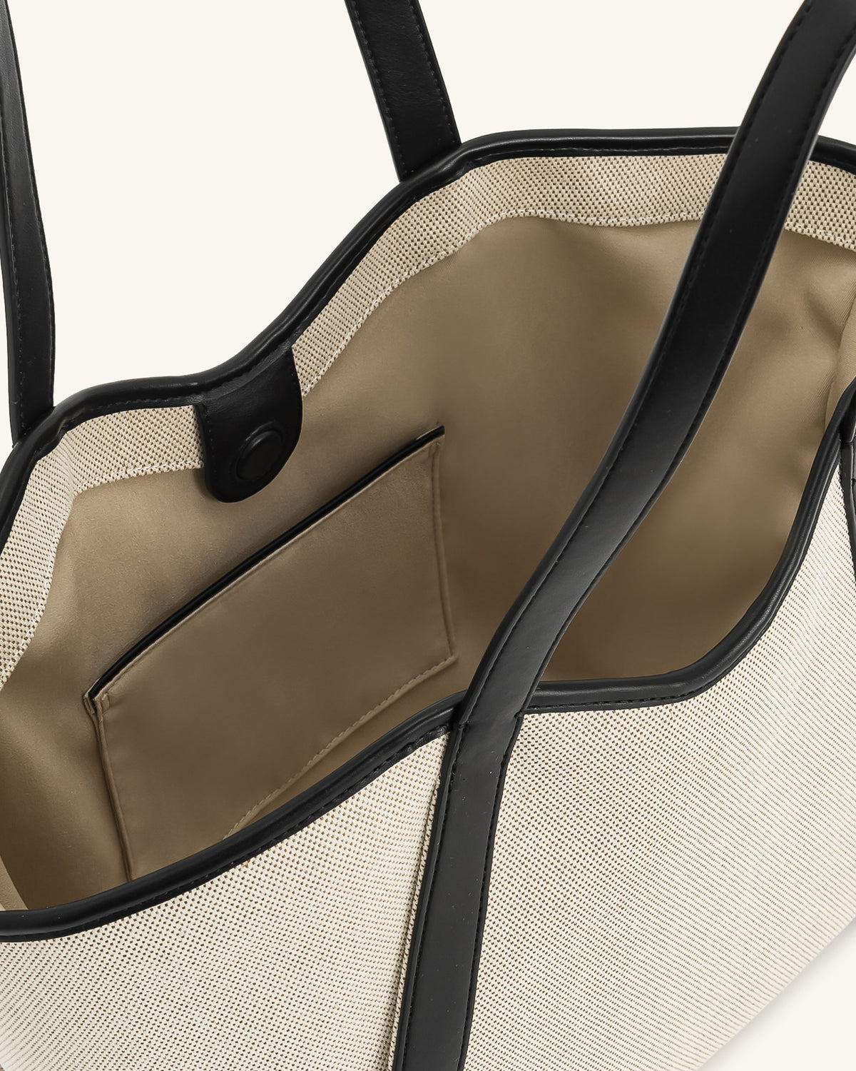 Kiana Large Capacity Tote Bag - Black Canvas | JW PEI
