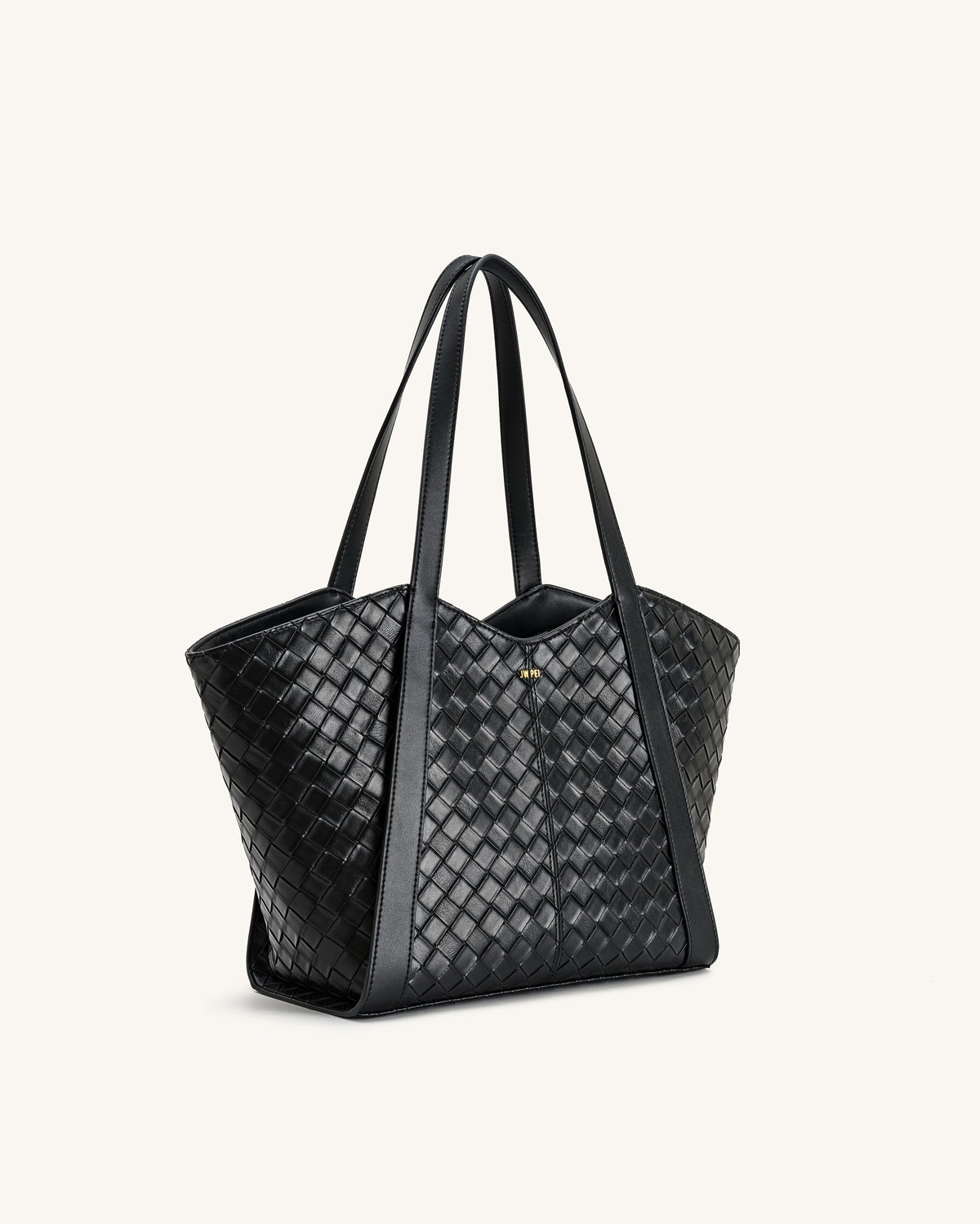 Kiana Large Capacity Weave Texture Tote Bag - Black | JW PEI