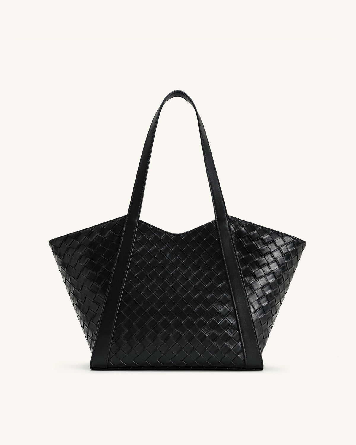 Kiana Large Capacity Weave Texture Tote Bag - Black | JW PEI