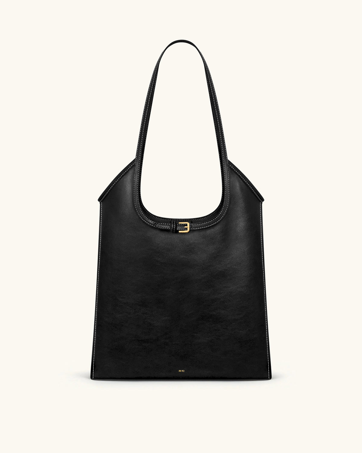 Brooke Belted Embellished Shoulder Tote Bag - Black | JW PEI