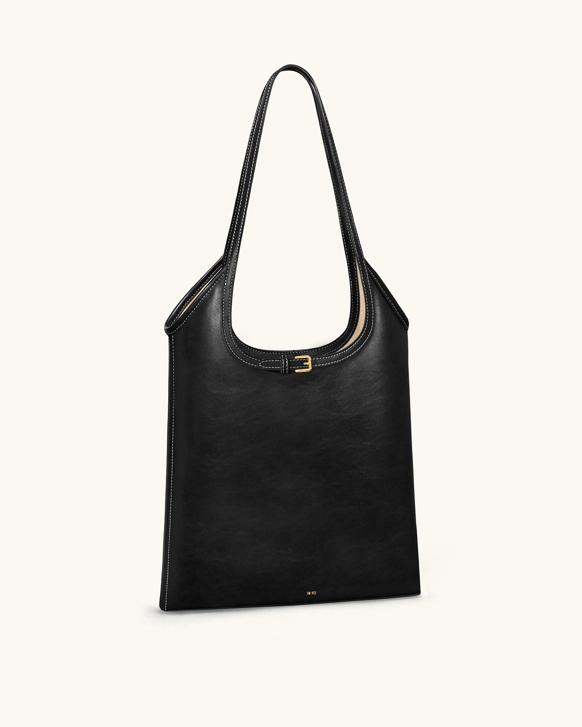 Brooke Belted Embellished Shoulder Tote Bag - Black | JW PEI