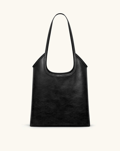 Brooke Belted Embellished Shoulder Tote Bag - Black | JW PEI