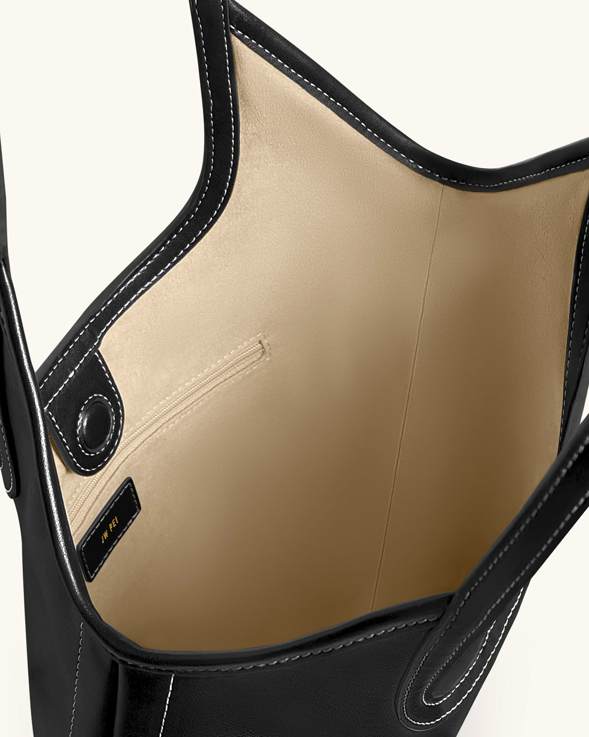 Brooke Belted Embellished Shoulder Tote Bag - Black | JW PEI