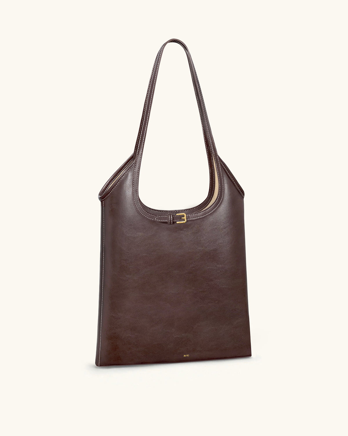 Brooke Belted Embellished Shoulder Tote Bag - Dark Brown | JW PEI
