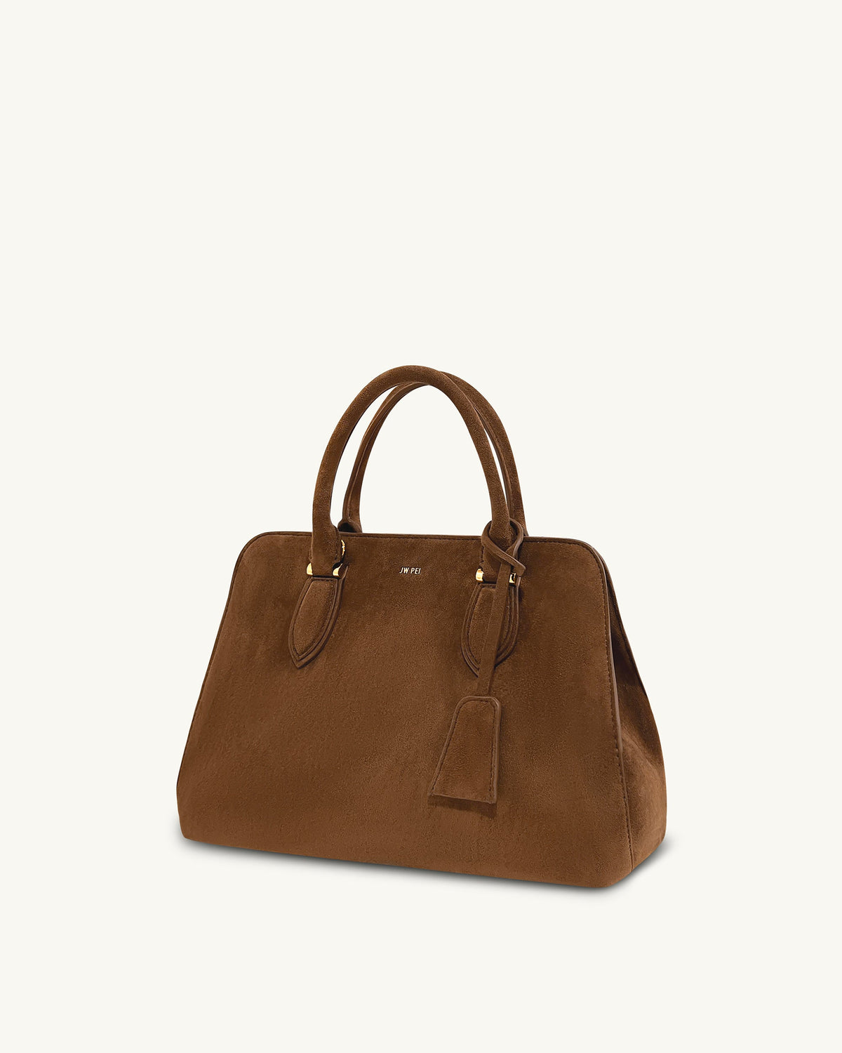 Lara Faux Suede Tote Bag - Brown | JW PEI