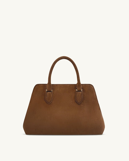 Lara Faux Suede Tote Bag - Brown | JW PEI