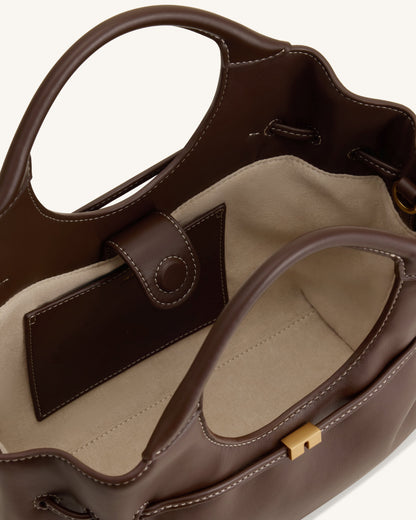 Virelle Drawstring Tote Bag - Brown | JW PEI