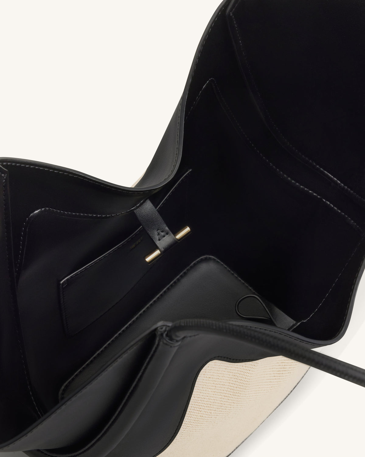Maribel Panel Tote Bag - Black Canvas | JW PEI