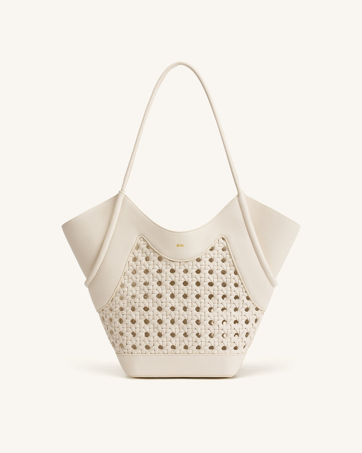 Maribel Woven Panel Tote Bag - Ivory | JW PEI